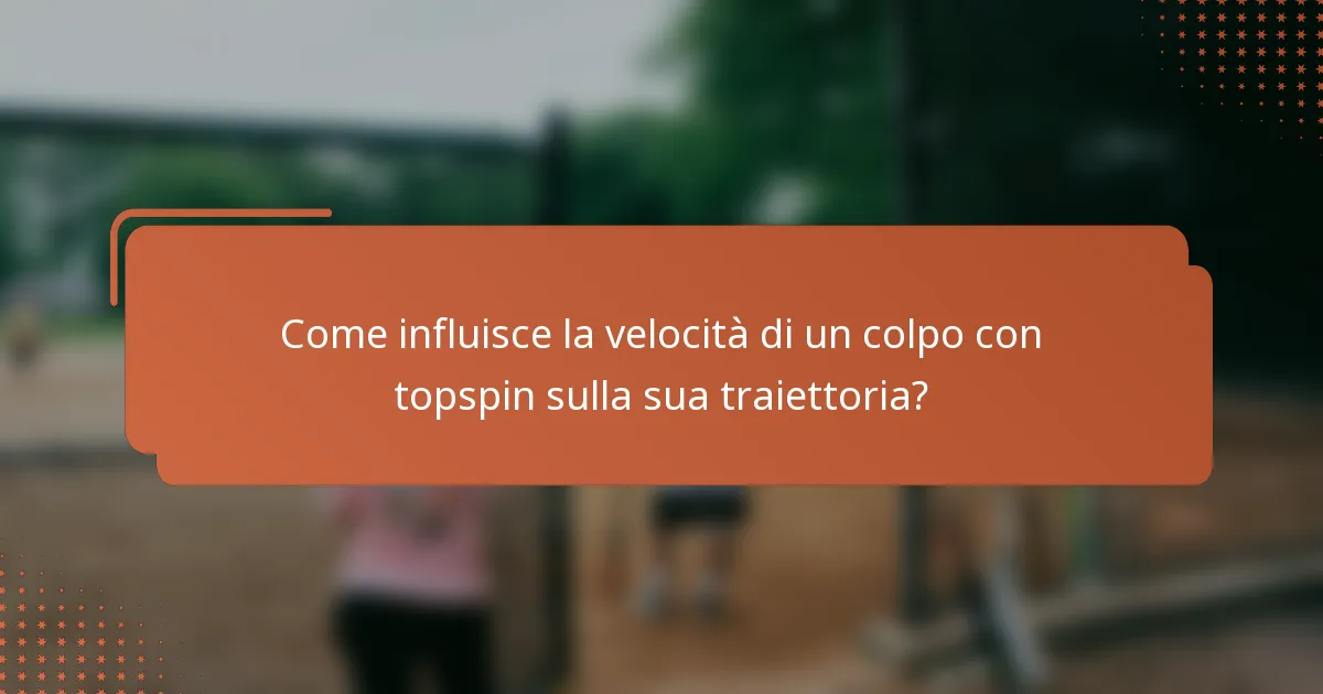 Come influisce la velocità di un colpo con topspin sulla sua traiettoria?
