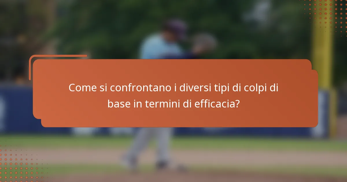 Come si confrontano i diversi tipi di colpi di base in termini di efficacia?