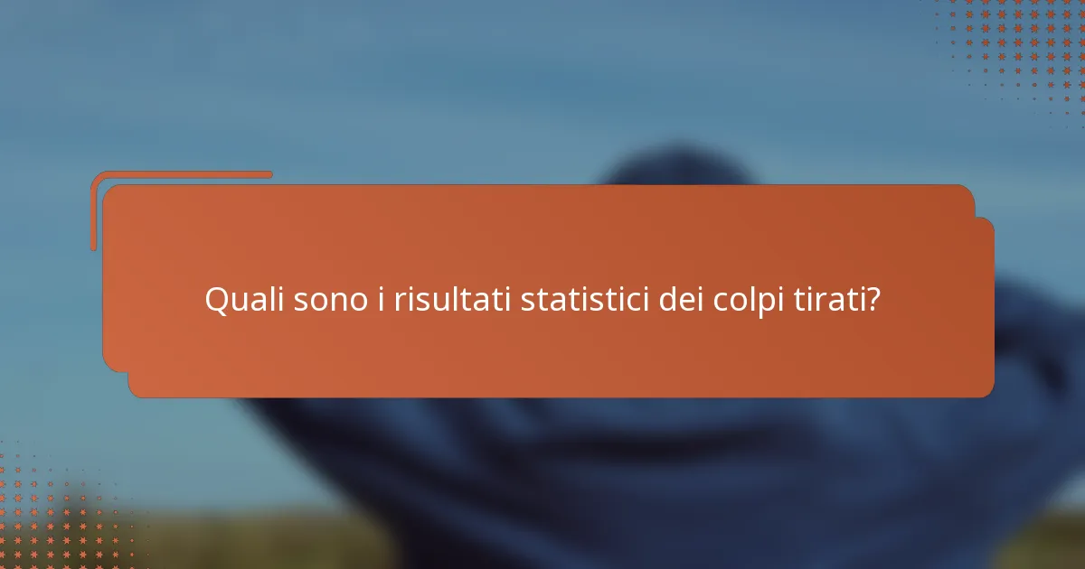 Quali sono i risultati statistici dei colpi tirati?